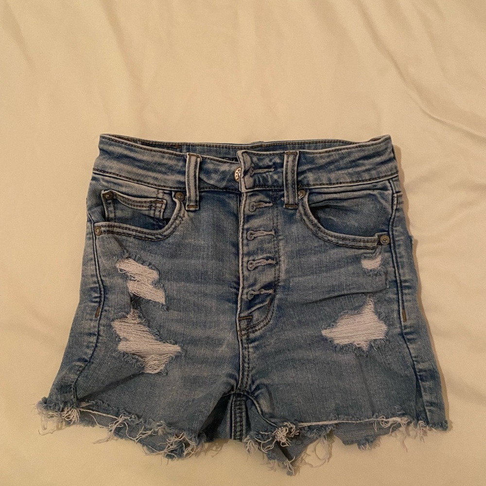 Tight denim stretchy jean shorts